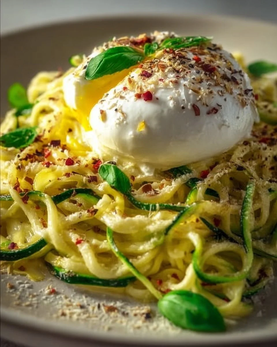 Zitronen-Zucchini-Pasta mit Burrata
