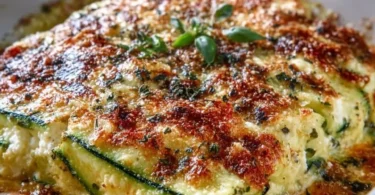 Zucchini-Cottage Cheese Casserole mit frischem Gemüse und cremigem Käse